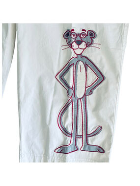Iceberg VINTAGE White PINK PANTHER Capri Pants Graphic S